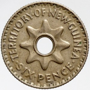 Papua Nová Guinea - Britská , 6 pence 1943. KM-9