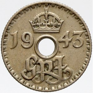 Papua Nová Guinea - Britská , 6 pence 1943. KM-9