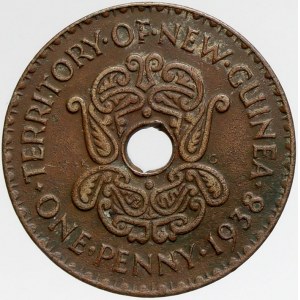 Papua Nová Guinea - Britská , 1 penny 1938. KM-7