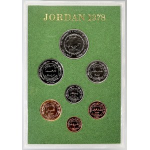 mimoevropské mince - sady oběhových mincí, Jordánsko. 1 fils - 1/4 dinar 1978...