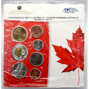 mimoevropské mince - sady oběhových mincí, Kanada. Sada oběhových mincí 2011 pro World Money Fair Berlin 2011 (1 c. ...