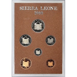 mimoevropské mince - sady oběhových mincí, Sierra Leone. 1/2 c. - 50 c. 1980...