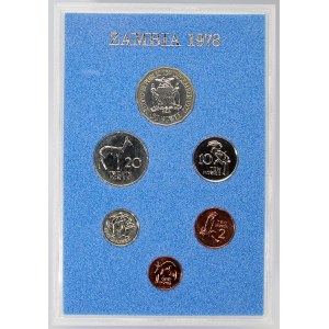 mimoevropské mince - sady oběhových mincí, Zambie. 1 ngwee - 50 ngwee 1978...