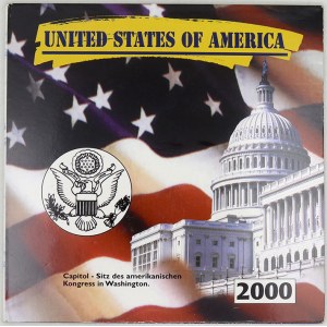 mimoevropské mince - sady oběhových mincí, USA. Sada ¼ dollarů 2000 P (Massachusetts, New Hampshire, Maryland...