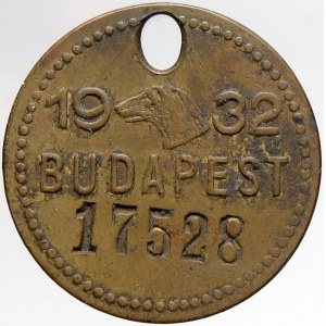 psí známky - zahraniční, Maďarsko. Budapest 1932, jednostr. mosaz