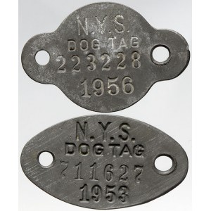 psí známky - zahraniční, USA. New York State 1953, 1956, obě jednostr. Zn