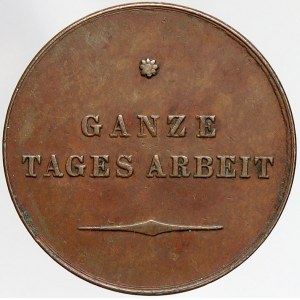 ostatní známky, Sedlec u Kutné Hory. Pracovní známka továrny na tabák (GANZE TAGES ARBEIT) b.l. (1812). Bronz 30 mm (12...