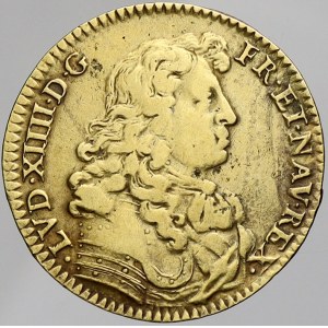 staré zahraniční tokeny, Francie. Ludvík XI. Žeton b.l. (konec 17. stol.) pro štěstí. Portrét krále, opis ...