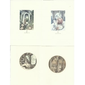 grafika, Autor Karel Zeman. 2x číslováno (č. 189/200 - 153 x 111 mm, č. 191/200 - 154 x 112 mm), 2x nesignováno ...