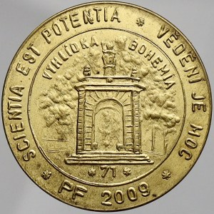 ražby numismatiků, PF 2009. Mosaz 28 mm. ČNM-D28/40a