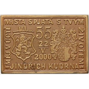 ražby numismatiků, 55. narozeniny 2000. Bronz 27 x 40 mm. ČNM-D117/3c