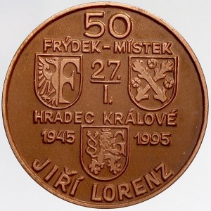 ražby numismatiků, Jiří Lorenz (sběratel z Hradce Králové). 50. narozeniny 1995. Číslo 50 s datem narození a výročí...