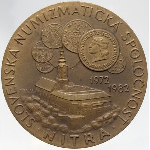 SNS, pobočka v Nitře, 10 let numismatické pobočky SNS v Nitře 1982. Bronz 60 mm