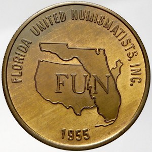zahraniční numismatické ražby, USA. Florida United Numismatists. 38. konference 7.-10.1.1993, Orlando, Fl. Nápis, opis ...