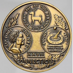 zahraniční numismatické ražby, USA. New England Numismatic Assoc. XXVII. num. konference Connecticut b.l. (1971)...