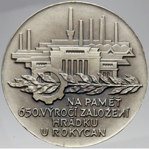 Peter Andrej, 650 let založení Hrádku u Rokycan 1325 - 1975. Bronz postř. 70 mm