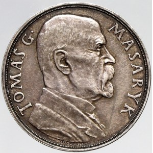 Španiel Otakar, T.G. Masaryk, 85. narozeniny 1935. Ag (14,98 g) 32 mm. patina