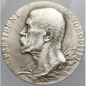 Španiel Otakar, T.G. Masaryk, In memoriam 1937. Ag 0.987 (79,25 g) 60 mm