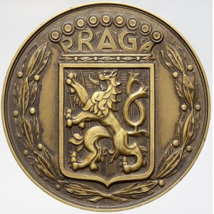 Praha, PRAGA - znak automobilky b.l. Nesign. Jednostr. bronz