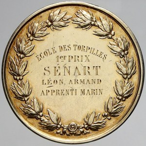 evropské medaile, Francie. Školní med. b.l. s rytým věnováním za 1. místo pro Sénarta L. A....