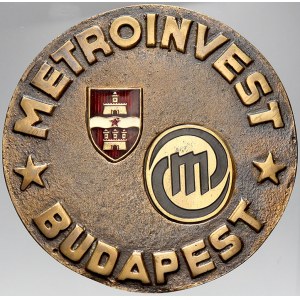 evropské medaile, Maďarsko. Metroinvest Budapest b.l. (před r. 1990). Litý bronz 79 mm (266,8 g), leštěná hrana, pův...