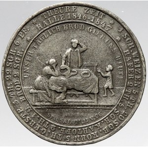 evropské medaile, Německo - Halle. Med. na „těžkou dobu“ 1846 - 1847 (Theure Zeit)...
