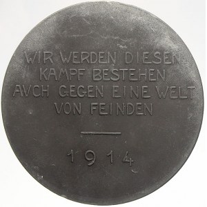 evropské medaile, Německo - Prusko. Portrét Wilhelma II. / pětiřádkový nápis. 1914...