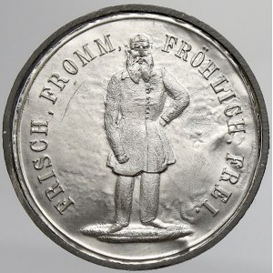 evropské medaile, Německo. III. něm. turnfest, Leipzig 1863. Sn galvano 40 mm (líc + rub nalepeny na kartonu...
