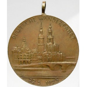 evropské medaile, Německo. Pěší výlet dělníků továrny ROTAX-WERK v Drážďanech 27.5.1923. Bronz 33,4 mm, pův...