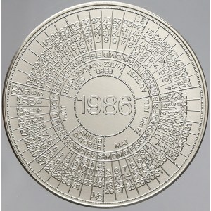 evropské medaile, Německo - BRD. Kalendářní medaile 1986. Ag 1.000 (38,84 g) 50 mm