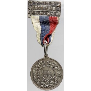 evropské medaile, Slovinsko. 100. výročí Vižmarského tábora lidu 1869 - 1969. Bronz postř. 30 mm, pův. ouško...