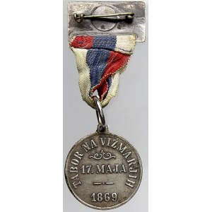 evropské medaile, Slovinsko. 100. výročí Vižmarského tábora lidu 1869 - 1969. Bronz postř. 30 mm, pův. ouško...