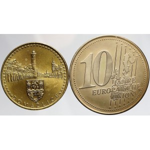 soubory medailí, Žeton Plzeň / Domažlice. Mosaz 30 mm. 10 let EU b.l. BK 35 mm