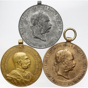 R-U - František Josef I., Válečná medaile 1873 (1x bronz, 1x náhradní kov)...