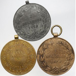 R-U - František Josef I., Válečná medaile 1873 (1x bronz, 1x náhradní kov)...