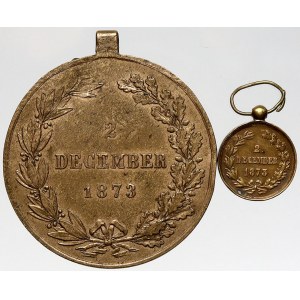 R-U - František Josef I., Válečná medaile 1873. Miniatura k Válečné medaili 1873