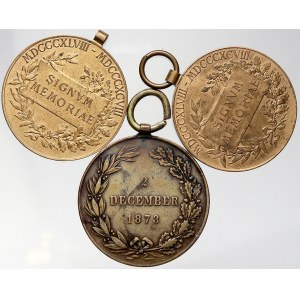 R-U - František Josef I., Medaile k 50. výročí vlády (Signum memoriae) 1898. Bronz, bronz zlac. Medaile „2...