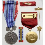 ČSR - ČSSR - ČSFR, Medaile Za pracovní obětavost. I. vydání. Miniatura, původní etue (poškozena). Medaile k 50...