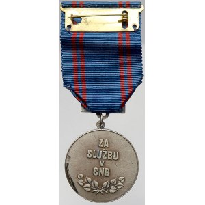 ČSR - ČSSR - ČSFR, Medaile SNB Za službu v SNB. Bronz postř. 35 mm, stuha