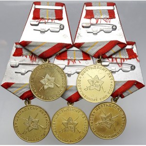 Rusko - SSSR - Rusko, Konvolut pěti medailí k 60. výročí vzniku ozbrojených sil SSSR