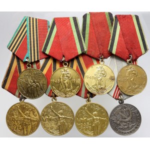 Rusko - SSSR - Rusko, Konvolut osmi pamětních medailí: 3x 30 let od války, 3x 20 let od války, 40 let od války...