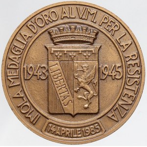 Esperanto, Pam. med. za odboj 1943 - 1945 z kongresu esperantistů v r. 1985. Znak, data, opis ...
