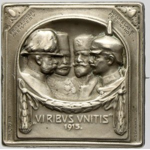 čepicové odznaky R-U, Odznak na spojenectví VIRIBUS UNITIS. BK 32 x 32 mm, spona