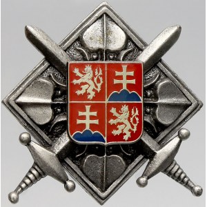 odznaky vojenské, Čepicový odznak ČSFR. Bílý kov 41 x 41 mm, smaltovaný