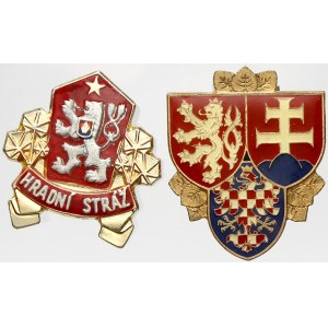 odznaky vojenské, Čepicové odznaky hradní stráže ČSSR a ČSFR. Oba smalt, 2 úchyty