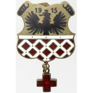 ostatní odznaky ČSR, ČSSR, Cheb. Smaltovaný patriotický odznak města Cheb z roku 1915...