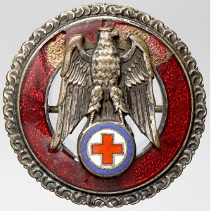 ostatní odznaky ČSR, ČSSR, Smaltovaný odznak 10 let služby pro slovenský Červený kříž. Čís. 2202. Ag, 33 mm, jehla...