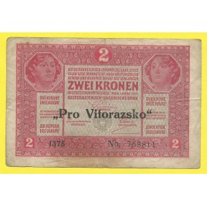 Rakousko - Uhersko, 2 K 1917, s. 1375. H-RU16. přetisk  Pro Vitorazsko 