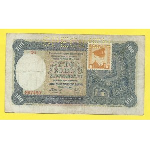 Československo 1944 - 1945, 100 Ks 1940/(45), s. O1. H-67a1S1. perf. SPECIMEN