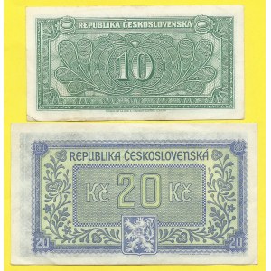 ČSR 1945 - 1953, 10, 20 Kčs (1945), s. VC, HG. H-76a, 77a